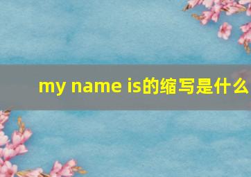 my name is的缩写是什么